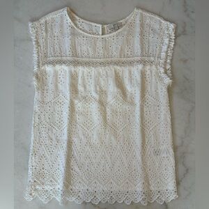 Joie White Eyelet Lace Top | white eyelet top Joie | white eyelet lace top